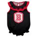 Girls Infant Black Bradley Braves Sleeveless Ruffle Bodysuit