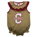 Girls Infant Gold Charleston Cougars Sleeveless Ruffle Bodysuit