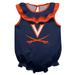 Girls Infant Navy Virginia Cavaliers Sleeveless Ruffle Bodysuit