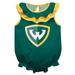 Girls Infant Green Wayne State Warriors Sleeveless Ruffle Bodysuit