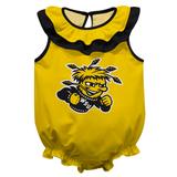 Girls Infant Yellow Wichita State Shockers Sleeveless Ruffle Bodysuit