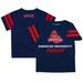 Youth Navy American University Eagles Team Logo Stripes T-Shirt