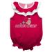 Girls Infant Red Sacred Heart Pioneers Sleeveless Ruffle Bodysuit