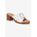 Wide Width Women's Chi-Italy Sandals by Bella Vita in White Leather (Size 12 W)