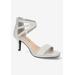 Wide Width Women's Everly Sandals by Bella Vita in Silver Glitter (Size 7 1/2 W)