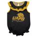 Girls Infant Black Arkansas Pine Bluff Golden Lions Sleeveless Ruffle Bodysuit