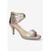Wide Width Women's Everly Sandals by Bella Vita in Champagne Leather (Size 8 1/2 W)