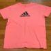 Adidas Shirts & Tops | Adidas Pink T Shirt W/ White Adidas Logo - Cotton - Size: Child Small | Color: Black/Pink | Size: Sg