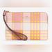 Coach Bags | Coach, Nwot, Garden Plaid, Corner Zip Wristlet | Color: Pink/White | Size: Os