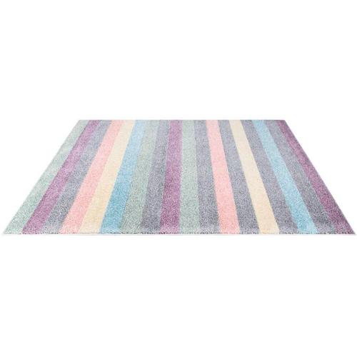 Teppich CARPET CITY ""YOUNG955"" Teppiche Gr. B: 190cm, 11mm, L: 280cm, bunt Bunter Kinderteppich mit Streifen-Muster