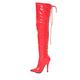 Gizelle Damen Schnürstiefeletten auf der Rückseite Overknee-Stiefel, rotes Leder, 43 EU