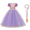 Girls Cosplay Dress Rapunzel Princess Costume Children Grimms Carnival Tangled Fairy Tale Party Dress Halloween Festival Birthday Photo Shooting Magic Fancy Dress Costume Party Dress Purple (2