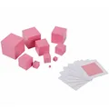 Jouets mathématiques Montessori en bois pour enfants d'âge alth tour rose cube en bois massif