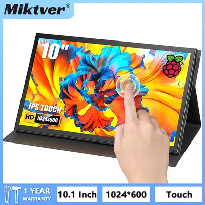 Miktver – Écran tactile capacitif 10.1 pouces sans pilote 1024*600 moniteur de jeu HDMI Portable