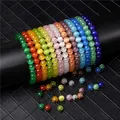 Bracelet en perles œil de chat pour femmes et hommes en pierre opale colorée en cristal cordon