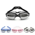 Lunettes de natation myopie pour hommes et femmes lunettes de course bouchon d'oreille lunettes