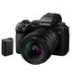 Panasonic LUMIX DC-S5 II Spiegellose Vollformat Kamera mit 20–60 mm F3,5–5,6 Objektiv, 4K 60p und 6K 30p, Flip-Screen, WLAN, Hybrid-Phasen-AF, Active is, Mit Ersatzakku DMW-BLK22, Schwarz