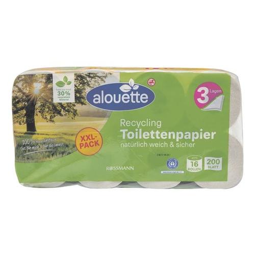 Recycling-Toilettenpapier 16 Rollen / 200 Blatt weiß, alouette