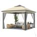 Gymax 11 x 11 ft Pop up Gazebo 2-Tier Patio Canopy Tent Shelter w/