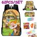 Snow White Book Bag Serviceable Amusing Cartoons Paint Shoulder School Book Bag with Pencil Case 62Pcs/Set for College Boys Girls for School Sports and Travel