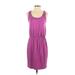 Ann Taylor LOFT Casual Dress Scoop Neck Sleeveless: Purple Print Dresses - Women's Size X-Small