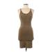 Forever 21 Casual Dress - Bodycon Scoop Neck Sleeveless: Brown Print Dresses - Women's Size Small