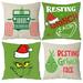 Christmas Throw Pillow Cover Pillow Cases 4PC/Set Christmas Throw Pillow Cover Pillow Cases Decorations for Sofa Couch Outdoor Farmhouse and Home 16*16in