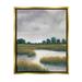 Stupell Industries Cloudy Rural Marsh Landscape Painting Metallic Gold Floating Framed Canvas Print Wall Art Design by Tim OToole