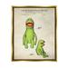 Stupell Industries Vintage Frog Character Puppet Graphic Art Metallic Gold Floating Framed Canvas Print Wall Art Design by Karl Hronek