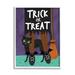 Stupell Industries Trick or Treat Cat & Witch Graphic Art White Framed Art Print Wall Art Design by Linda Birtel