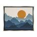 Stupell Industries Rising Sun Jagged Layered Mountain Range Peaks Graphic Art Luster Gray Floating Framed Canvas Print Wall Art Design by JJ Design House LLC