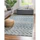 Rugs.com Eco Trellis Collection Rug â€“ 2 x 3 Harbor Blue Medium Rug Perfect For Entryways Kitchens Breakfast Nooks Accent Pieces