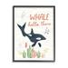 Stupell Industries Whale Hello There Orca Graphic Art Black Framed Art Print Wall Art Design by Nina Blue