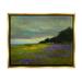 Stupell Industries Seaside Purple Meadow Flowers Painting Metallic Gold Floating Framed Canvas Print Wall Art Design by Sheila Finch