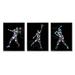 Stupell Industries Geometric Pattern Sports Players Graphic Art Black Framed Art Print Wall Art Set of 3 Design by Arrolynn Weiderhold