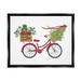 Stupell Industries Merry Christmas Seasonal Bicycle Graphic Art Jet Black Floating Framed Canvas Print Wall Art Design by Amanda McGee