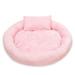 Extra Amazingly Luxury Soft Fluffy Comfort Pet Dog Cat Rabbit Bed Comforable Warm Pet Cushion Small Animal Bed For Small Medium Animals Round M Pink