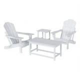 Paradise 4-Piece Set Folding Adirondack Chair with Coffee Table and Side Table