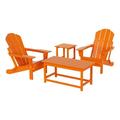 Paradise 4-Piece Set Folding Adirondack Chair with Coffee Table and Side Table