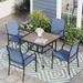 Sophia & William 5 Piece Patio Dining Set Patio Dining Table and 4 Blue Textilene Chairs