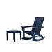 WestinTrends Ashore 2 Piece Patio Rocking Chair Set All Weather Poly Lumber Adirondack Rocker Deck Porch Patio Chair with Large Side Table Navy Blue