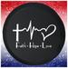 Black Tire cover Faith Hope Love Cross Black 28 to 29 Inch