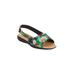 Wide Width Women's The Adele Sling Sandal by Comfortview in Black Floral (Size 12 W)