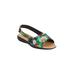 Wide Width Women's The Adele Sling Sandal by Comfortview in Black Floral (Size 10 1/2 W)