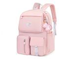 Kids Backpack for Girls School Bag for Elementary Students Lightweight Bookbag with Daisy Pendant