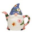 Certified International Garden Gnomes 3-D Teapot, Ceramic in Green/Indigo/Pink | 11 H x 6.5 W x 5.5 D in | Wayfair 29087