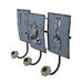 Fleur De Lis Living Kleio 3 - Hook Wall Hook in Blue Metal in Blue/Gray | 7.5 H x 10 W x 3 D in | Wayfair E166CC85CCC0405EB15F0C0A34BA0672