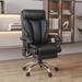 Inbox Zero Hygerta Executive Chair Upholstered in Black/Brown | 48.8 H x 25.6 W x 35.5 D in | Wayfair 82BF4CCF0CF64EFD8F26FAA86ACE4105