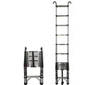 4.4Meter Heavy Duty Multi-Purpose Stainless Steel Telescopic Extension Ladder With 2 Detachable Hooks Lightweight Portable Multi-Purpose Extendable Steps