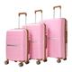 ZIMEL HOMES Hard Shell Suitcase Set 3 Piece Luggage Lightweight 4 Spinner Wheels Travel Trolley Case Hand Cabin 20' 24' 28' (MLP-02-PINK, 3 Pieces Set)